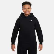 Load image into Gallery viewer, Nike Big Kids Sportswear Club Hoodie - Fleece Black/White