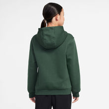 Load image into Gallery viewer, Nike Big Kids Fleece Pullover Hoodie - Fir/White