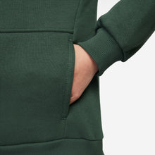 Load image into Gallery viewer, Nike Big Kids Fleece Pullover Hoodie - Fir/White