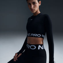 Load image into Gallery viewer, Nike Womens Pro Cropped Long Sleeve - Black White