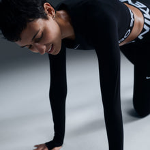Load image into Gallery viewer, Nike Womens Pro Cropped Long Sleeve - Black White