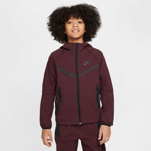 Load image into Gallery viewer, Nike Boys Tech Fleece Hoodie - Burgundy Crush/Black