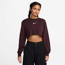 Load image into Gallery viewer, Nike Womens Oversized Long Sleeve - Burgundy Crush