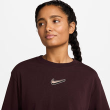 Load image into Gallery viewer, Nike Womens Oversized Long Sleeve - Burgundy Crush