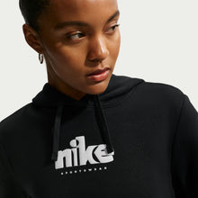 Load image into Gallery viewer, Nike Womens Fleece Graphic Pullover Hoodie - Black