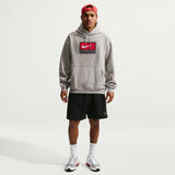 Nike Mens Solo Swoosh Hoodie - Grey/White