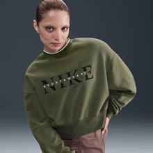 Load image into Gallery viewer, Nike Womens Phoenix Oversized Crewneck - Medium Olive