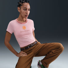 Load image into Gallery viewer, Nike Womens Sportswear Chill Cropped Knit Tee - Pink Glaze