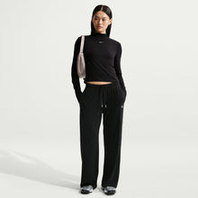 Load image into Gallery viewer, Nike Womens Chill Knit Mid-Rise Lightweight Open-Hem Pants - Black