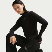 Load image into Gallery viewer, Nike Womens Chill Knit Mid-Rise Lightweight Open-Hem Pants - Black