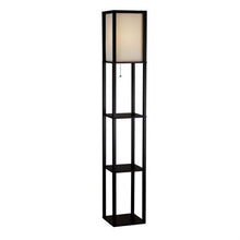 Load image into Gallery viewer, 63-inch Black Modern Floor Lamp with Silk Shade