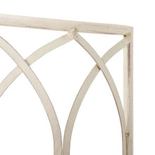 Load image into Gallery viewer, Half-Circle Outdoor Patio Garden Antique White Wrought Iron Tree Bench