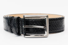 Load image into Gallery viewer, The Boss Black  python Sneak Leather Belt