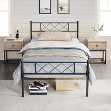 Load image into Gallery viewer, Twin Size Traditional Powder Coated Slatted Metal Platform Bed