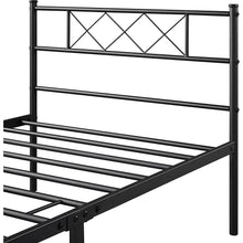 Load image into Gallery viewer, Twin Size Traditional Powder Coated Slatted Metal Platform Bed