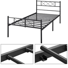 Load image into Gallery viewer, Twin Size Traditional Powder Coated Slatted Metal Platform Bed