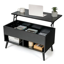 Load image into Gallery viewer, Mid-Century Lift-Top Coffee Table Sofa Laptop Desk in Black Wood Finish