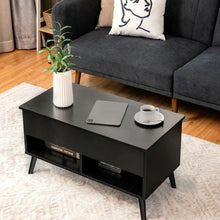Load image into Gallery viewer, Mid-Century Lift-Top Coffee Table Sofa Laptop Desk in Black Wood Finish
