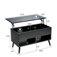 Load image into Gallery viewer, Mid-Century Lift-Top Coffee Table Sofa Laptop Desk in Black Wood Finish