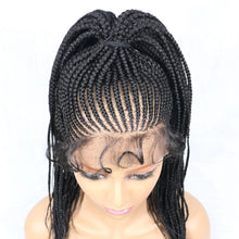 Load image into Gallery viewer, 30" Braided Lace Front Wig for Black Women | African Braids with Baby Hair | Synthetic Glueless Mat Wig