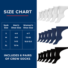 Load image into Gallery viewer, Men's Cotton Diabetic Crew Socks (Assorted)