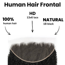 Load image into Gallery viewer, Afro Kinky 13x6 HD Lace Human Hair Frontal