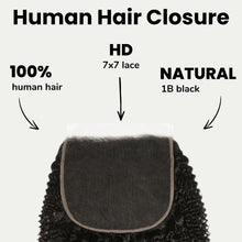 Load image into Gallery viewer, Afro Kinky 7x7 HD Lace Human Hair Closure
