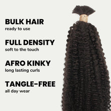 Load image into Gallery viewer, Afro Kinky Bulk 100% Human Braiding Hair
