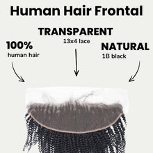 Load image into Gallery viewer, Afro Kinky Curly 13x4 Transparent Lace Human Hair Frontal