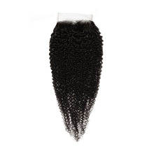 Load image into Gallery viewer, Afro Kinky Curly 4x4 Transparent Lace Human Hair Closure