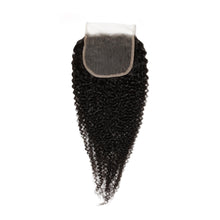 Load image into Gallery viewer, Afro Kinky Curly 4x4 Transparent Lace Human Hair Closure