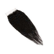Load image into Gallery viewer, Afro Kinky Curly 4x4 Transparent Lace Human Hair Closure
