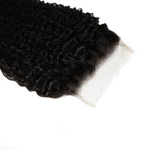 Load image into Gallery viewer, Afro Kinky Curly 4x4 Transparent Lace Human Hair Closure