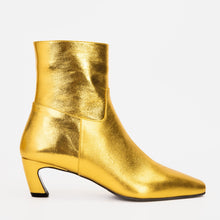 Load image into Gallery viewer, The Golden Glow Gold Leather Kitten Heel Women Boot