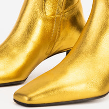 Load image into Gallery viewer, The Golden Glow Gold Leather Kitten Heel Women Boot