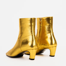 Load image into Gallery viewer, The Golden Glow Gold Leather Kitten Heel Women Boot