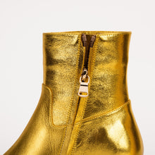 Load image into Gallery viewer, The Golden Glow Gold Leather Kitten Heel Women Boot
