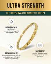 Load image into Gallery viewer, Ultra Strength Titanium Magnetic Therapy Anklet for Women (Gold)