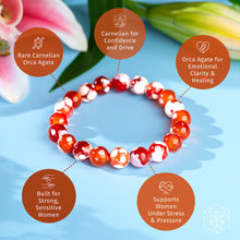 Load image into Gallery viewer, Feminine Force – Carnelian Orca Agate Bracelet