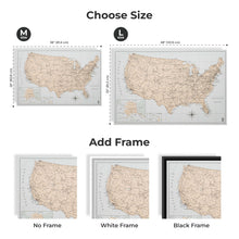 Load image into Gallery viewer, Wooden Canvas USA Map - Antique