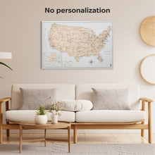 Load image into Gallery viewer, Wooden Canvas USA Map - Antique
