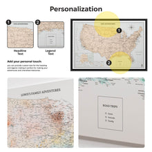 Load image into Gallery viewer, Wooden Canvas USA Map - Antique