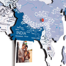 Load image into Gallery viewer, 3D Wooden World Map Aqua