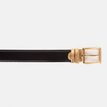 Load image into Gallery viewer, The Arda Black &amp; Gold Leather Belt