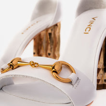 Load image into Gallery viewer, The Avlonya Block Heel White Leather Women Sandal
