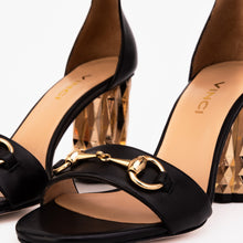 Load image into Gallery viewer, The Avlonya Block Heel Black Leather Ankle Strap Women Sandal