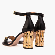 Load image into Gallery viewer, The Avlonya Block Heel Black Leather Ankle Strap Women Sandal