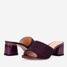 Load image into Gallery viewer, The Ailano Purple Glitter Leather Women Sandal