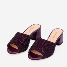 Load image into Gallery viewer, The Ailano Purple Glitter Leather Women Sandal