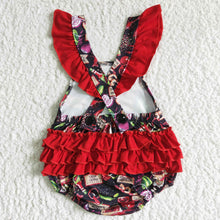Load image into Gallery viewer, Crawfish print backless bubbles baby girls summer romper